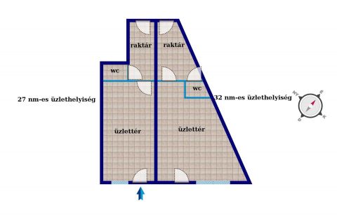 Kiadó Üzlethelyiség 6000 Kecskemét Malom üzletközpont közelében bővíthető üzlethelyiség KIADÓ
