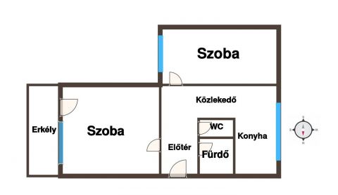 Eladó Lakás 6100 Kiskunfélegyháza Újszerű állapotú első emeleti, 2 szobás erkélyes lakás