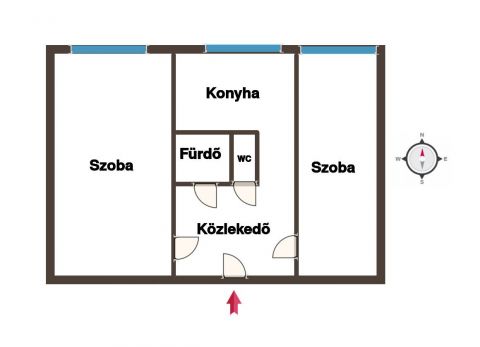 Eladó Lakás 6000 Kecskemét Kecskeméten a Kórház közelében 2 szobás lakás eladó