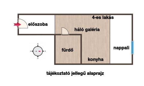Eladó Lakás 1083 Budapest 8. kerület  5 percre a Corvin-sétánytól új, felszerelt kislakás eladó