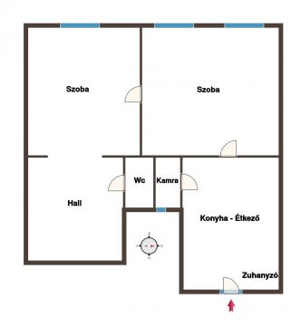 Eladó Lakás 1083 Budapest 8. kerület Illés utcában, 2 szoba+hall, utcai nézetű, tágas lakás