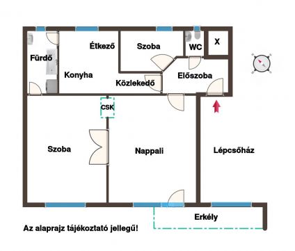 Eladó Lakás 9400 Sopron Csengery utcában eladó, első emeleti, 67m2-es lakás
