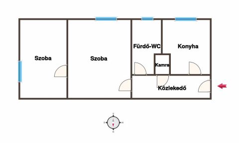 Kiadó Lakás 7400 Kaposvár *** Szántó utca, KIADÓ, földszinti, 2 szobás, tégla lakás 