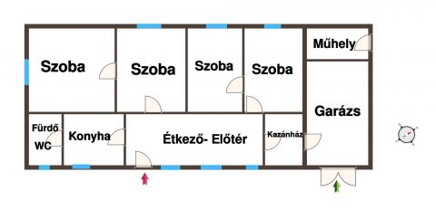 Eladó Ház 6100 Kiskunfélegyháza Modernizált központi fűtéses tanya 4 szobával 