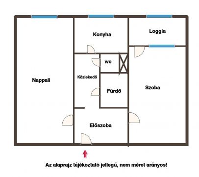Eladó Lakás 1035 Budapest 3. kerület III. ker., Óbuda - 2 szoba + LOGGIA. Jó állapotú ingatlan 